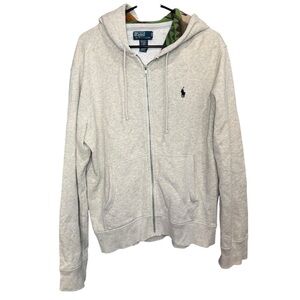 Polo by Ralph Lauren Beige Zip-Up Hoodie Sz Large